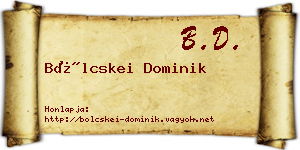 Bölcskei Dominik névjegykártya